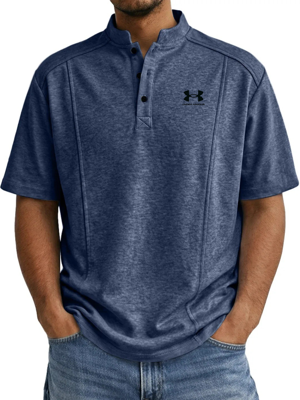 Classic Comfort Henley Polo Shirt