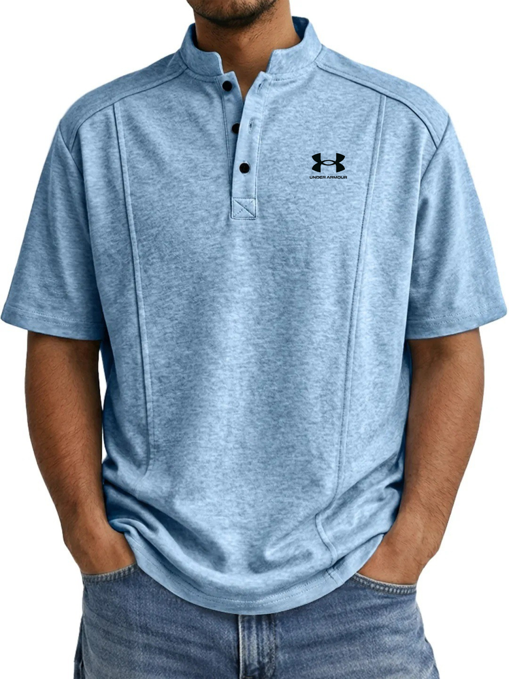 Classic Comfort Henley Polo Shirt