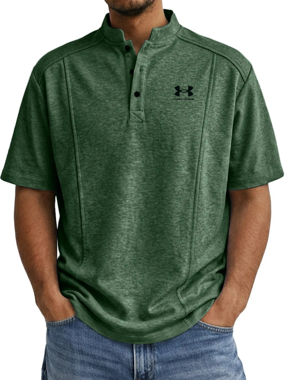 Classic Comfort Henley Polo Shirt